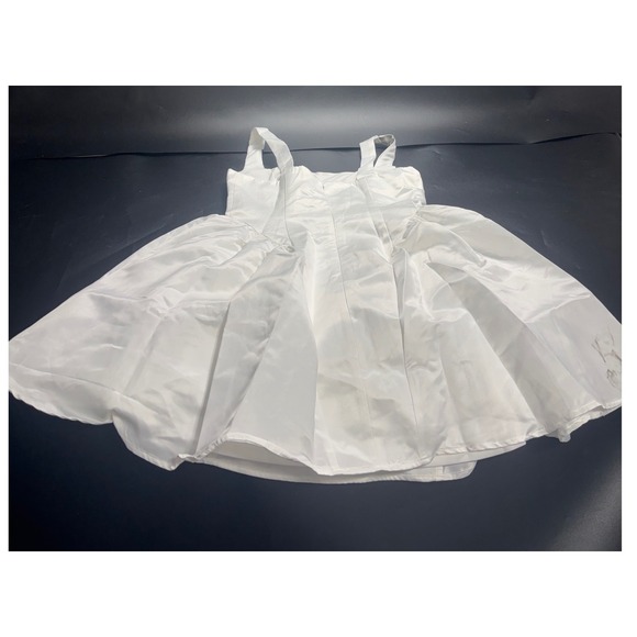 Lulus Bubbly Love White Satin Corset Mini Dress Square Neck Skater Fit and Flare - Picture 4 of 9